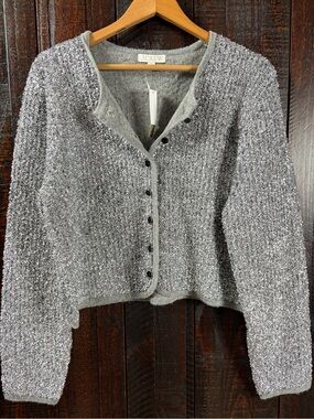 J. Crew Festive Tinsel Knit Sweater Lady Jacket NWT